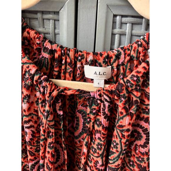 NWOT A.L.C. Women's Brown Bryce Silk Blouse Top Sz 4, $375 B9 - Picture 4 of 7